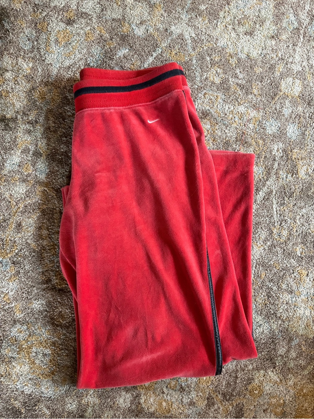 Vintage Y2K Nike red velour track pants